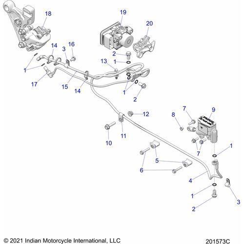Brakes, Rear Asm., W/Abs N22mta00/Mtg00 All Options - 2022 Indian Scout Bobber/Bobber TwentyMt Schematic-20550 OEM Schematic