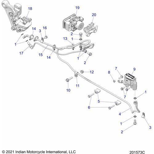 Brakes, Rear Asm., W/Abs N22mtc11 All Options - 2022 Indian Scout Rogue Sixty Schematic-20427 OEM Schematic