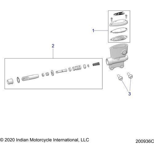 Brakes, Rear, Master Cylinder - 2022 Indian Springfield Dark Horse Schematic-20164 OEM Schematic