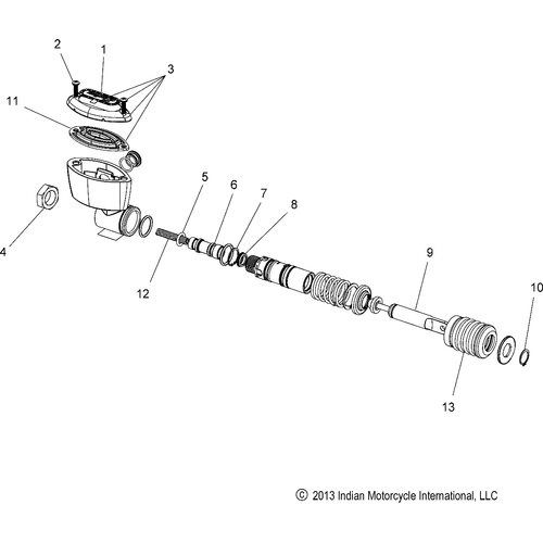 Brakes, Rear, Master Cylinder All Options - 2016 Indian Chieftain/Chieftain Dark Horse/Roadmaster Schematic-27867 OEM Schematic