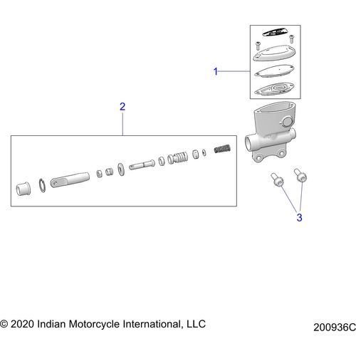 Brakes, Rear, Master Cylinder All Options - 2022 Indian Roadmaster Premium Schematic-20743 OEM Schematic