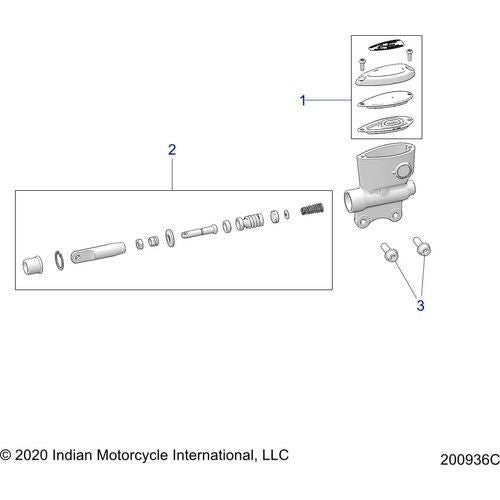 Brakes, Rear, Master Cylinder All Options - 2022 Indian Super Chief Limited 116 Schematic-20024 OEM Schematic