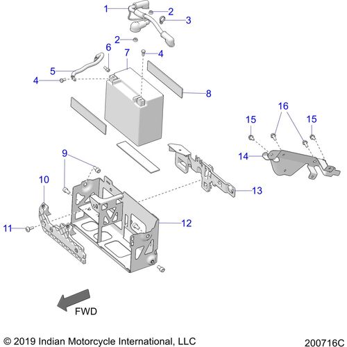 Bracket-Battery by Polaris 5459037 Battery Repair