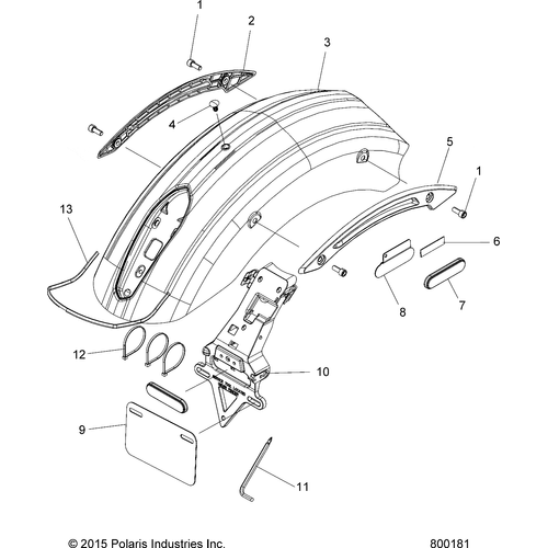 Bracket., License Plate by Polaris 5260389 License Plate Mount