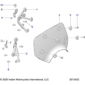 Bracket-Windshield Mid LH by Polaris 5268491 Windshield Hardware