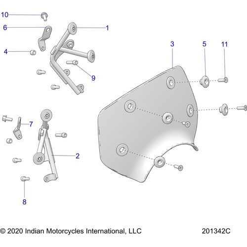 Bracket-Windshield Mid RH by Polaris 5268492 Windshield Hardware