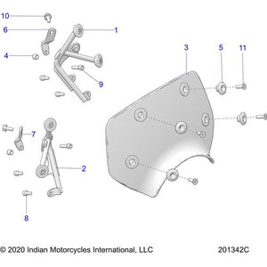 Bracket-Windshield Mid RH by Polaris 5268492 Windshield Hardware