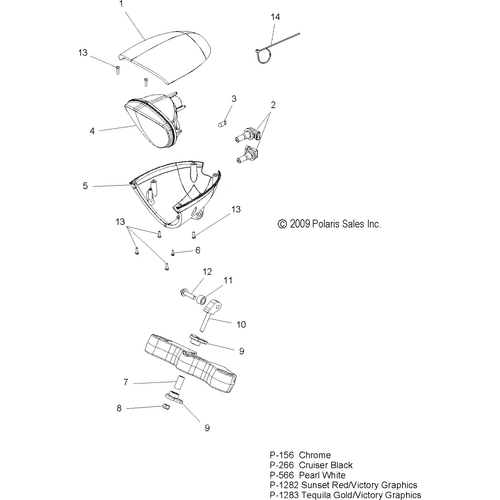 Bucket, Headlight, Lower by Polaris 5135751-566 Headlight Bucket