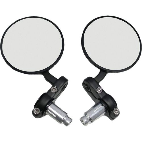 Cafe Style Bar End Mirrors Black by Harddrive 270002 Bar End Mirror