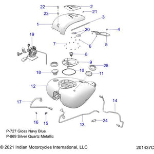 Cap Fuel Dummy Chrome by Polaris 2522215-156 Gas Cap