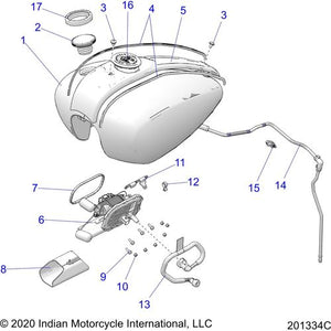 Cap-Fuel Tether Chr by Polaris 2522281-156 Gas Cap