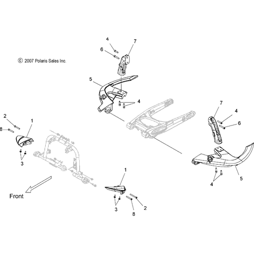 Chassis, Bumper, Tip Over - 2009 Victory Vision Street/Ness/Touring/10Th Ann. - V09Sb36/Sc36/Sd36/Sz36 Schematic 4485 OEM Schematic