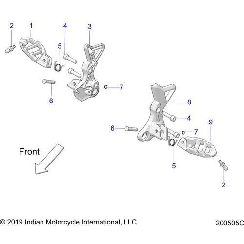 Chassis, Driver Footpegs - 2020 Indian Ftr 1200 Rally Schematic-24449 OEM Schematic