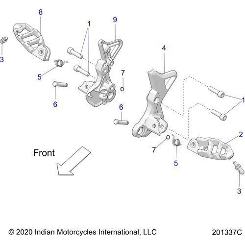 Chassis, Driver Footpegs - 2022 Indian Ftr 1200 Rally Schematic-21136 OEM Schematic
