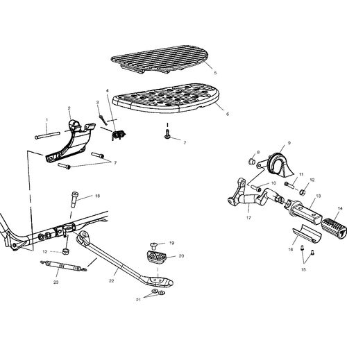 Chassis, Floor Board And Side Stand - 2003 Victory Ca Classic Cruiser All Options - V03Cb16 Schematic 5666 OEM Schematic