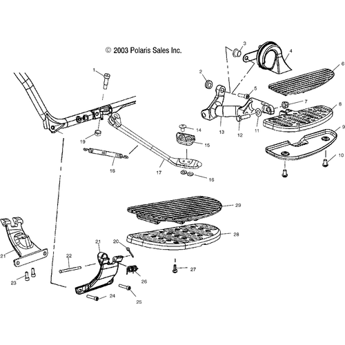 Chassis, Floor Board And Side Stand - 2004 Victory Ca Touring Cruiser All Options - V04Tb16 Schematic 5510 OEM Schematic