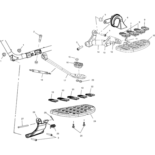 Chassis, Floorboard And Side Stand - 2001 Victory Deluxe Cruiser - V01Cd15Ui Schematic 6183 OEM Schematic