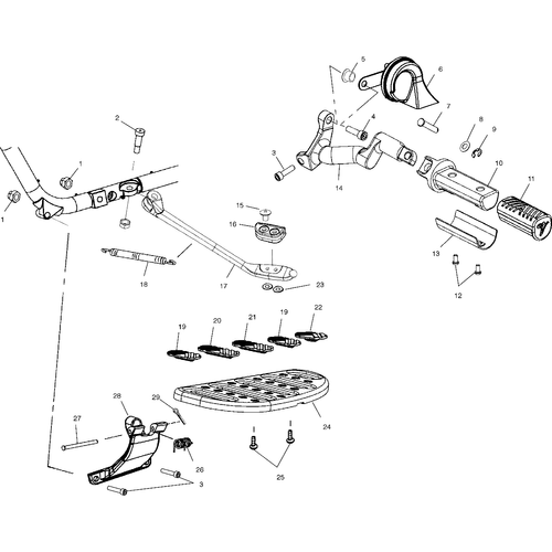 Chassis, Floorboard And Side Stand - 2001 Victory Standard Cruiser - V01Cb15Cc Schematic 7389 OEM Schematic