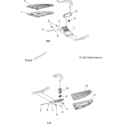 Chassis, Floorboard, Driver - 2008 Victory Vision All Options - V08Sb36/Sd36 Schematic 4794 OEM Schematic