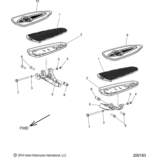 Chassis, Floorboard, Driver All Options - 2017 Indian Chieftain Limited/Elite Schematic-27399 OEM Schematic