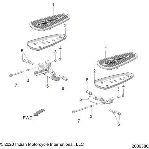 Chassis, Floorboard, Driver All Options - 2020 Indian Roadmaster Elite Schematic-24300 OEM Schematic