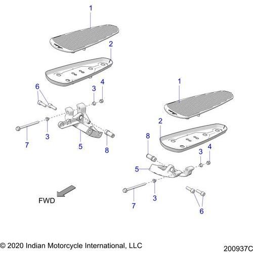 Chassis, Floorboard, Driver All Options - 2020 Indian Springfield Limited Schematic-23849 OEM Schematic