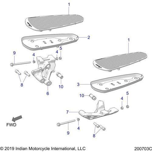 Chassis, Floorboard, Driver All Options - 2021 Indian Challenger Dark Horse Schematic-23779 OEM Schematic