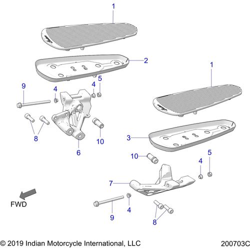 Chassis, Floorboard, Driver All Options - 2021 Indian Challenger Standard Schematic-23639 OEM Schematic