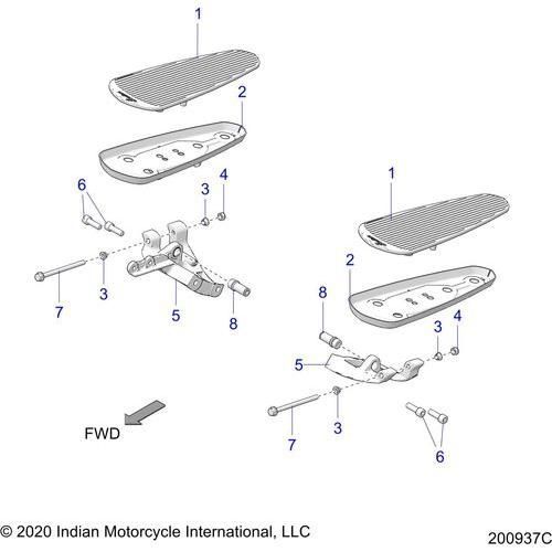 Chassis, Floorboard, Driver All Options - 2022 Indian Chieftain Standard 116 Schematic-21312 OEM Schematic