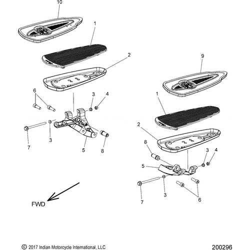 Chassis, Floorboard, Driver N18traaa/Treaa All Options - 2018 Indian Roadmaster/Elite Schematic-26479 OEM Schematic