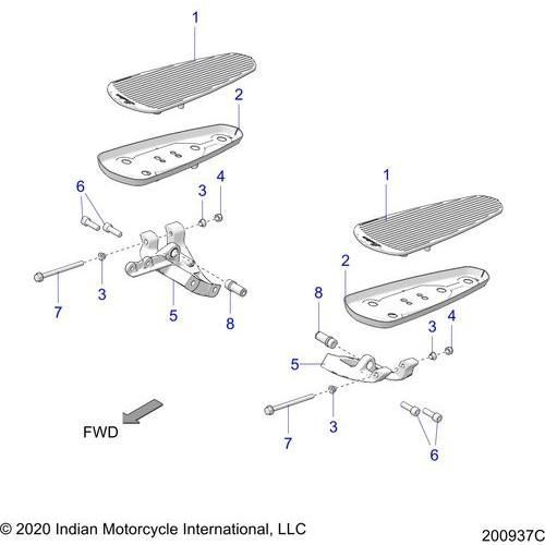 Chassis, Floorboard, Driver N21tjdbb/N21tjddb - 2021 Indian Springfield Dark Horse Schematic-22288 OEM Schematic