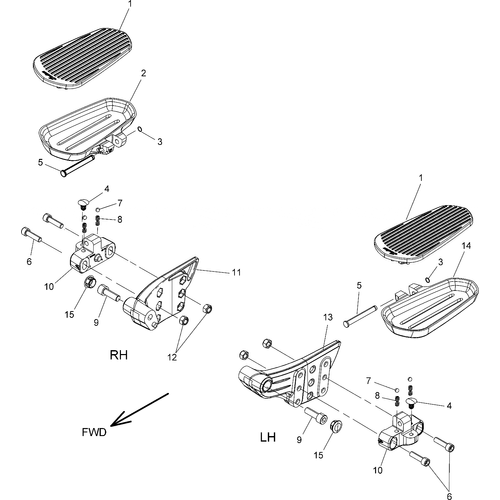 Chassis, Floorboard, Passenger All Options - 2018 Indian Roadmaster Classic Schematic-26557 OEM Schematic