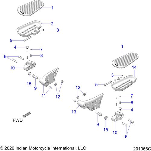 Chassis, Floorboard, Passenger All Options - 2021 Indian Roadmaster Schematic-22905 OEM Schematic