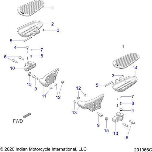 Chassis, Floorboard, Passenger All Options - 2021 Indian Springfield 116 Schematic-22358 OEM Schematic