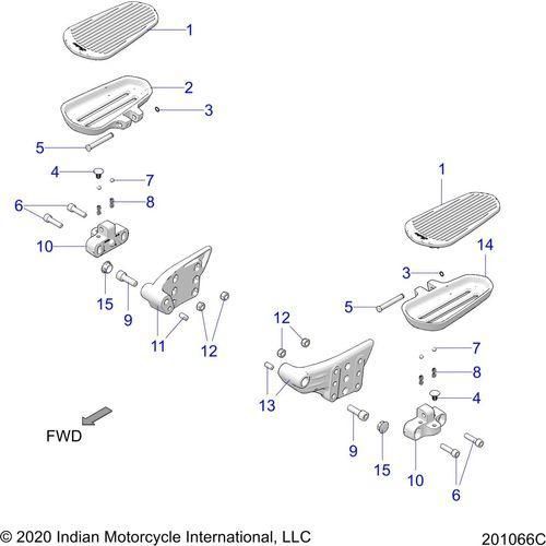 Chassis, Floorboard, Passenger N22tkdbb All Options - 2022 Indian Roadmaster Dark Horse Schematic-20828 OEM Schematic
