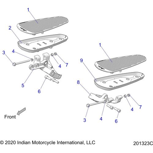 Chassis, Floorboards, Driver All Options - 2022 Indian Super Chief 111 Schematic-20090 OEM Schematic