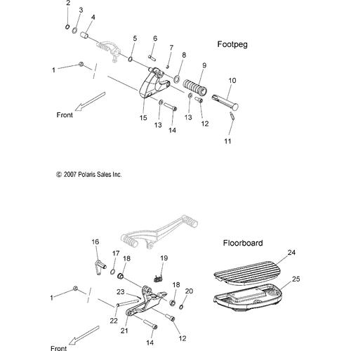 Chassis, Footpeg And Floorboard, Lh - 2009 Victory Vegas/Vegas 8 Ball/Vegas Low All Options - V09Ab26/Gb26/Lb26 Schematic 4417 OEM Schematic