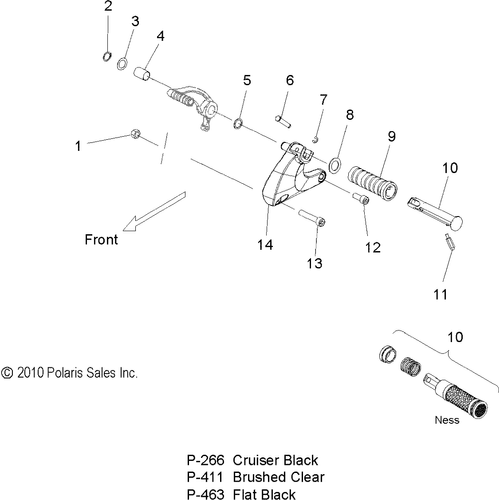 Chassis, Footpeg And Floorboard, Lh - 2012 Victory Vegas/8 Ball/Zness All Options - V12Gb36/Ga36/Zb36 Schematic 3361 OEM Schematic