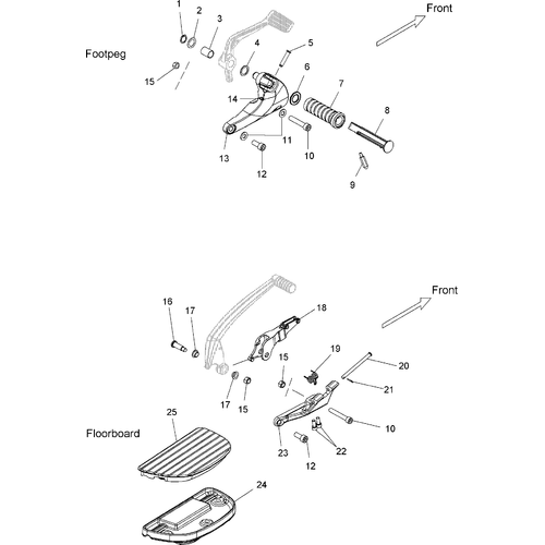 Chassis, Footpeg And Floorboard, Rh - 2008 Victory Vegas/Vegas 8 Ball/Vegas Low All Options - V08Ab26/Gb26/Lb26 Schematic 4726 OEM Schematic