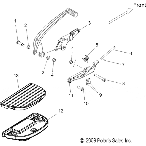 Chassis, Footpeg And Floorboard, Rh - 2010 Victory Kingpin All Options - V10Cb26/Pb26 Schematic 4051 OEM Schematic