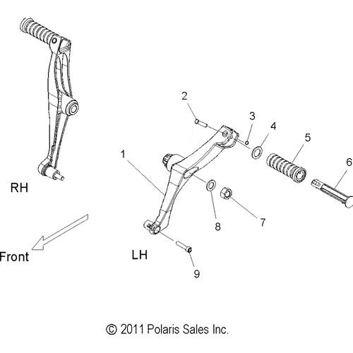 Chassis, Footpeg, Passenger - 2014 Victory Cross Roads 8-Ball/Cross Roads Classic All Options - V14Ba36/Bw36 Schematic 2041 OEM Schematic