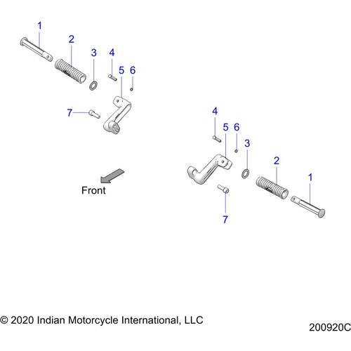 Chassis, Footpeg, Passenger All Options - 2021 Indian Chieftain Standard 116 Schematic-22982 OEM Schematic