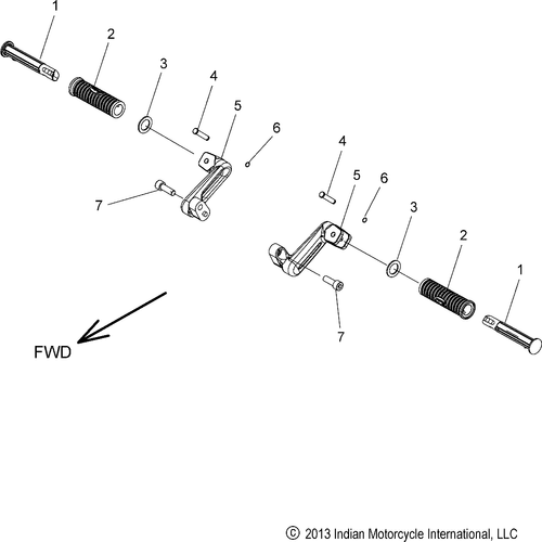 Chassis, Footpeg, Passenger N17tcn All Options - 2017 Indian Chieftain Limited/Elite Schematic-27401 OEM Schematic