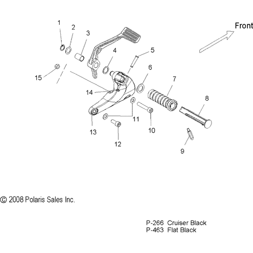 Chassis, Footpeg, R.H. - 2009 Victory Hammer/Hammer Sport All Options - V09Hb36/Hs36 Schematic 4243 OEM Schematic