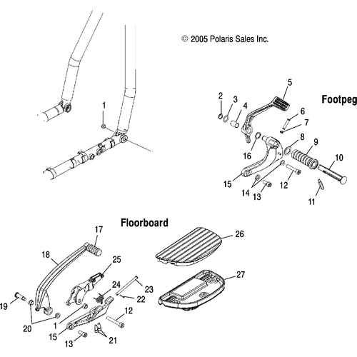 Chassis, Footpeg, R.H./Floorboard/Brake - 2006 Victory Victory Vegas 8 Ball/Vegas All Options - V06Ab26Ca Schematic 5251 OEM Schematic