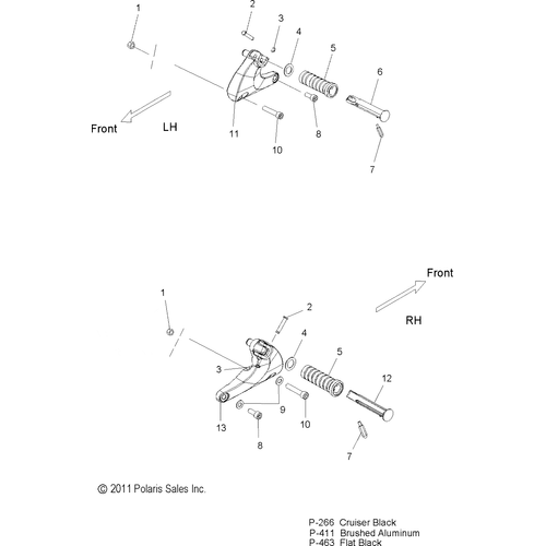 Chassis, Footpegs - 2013 Victory Hammer 8 Ball/S Intl - V13Ha36/Hs36 Schematic 2649 OEM Schematic