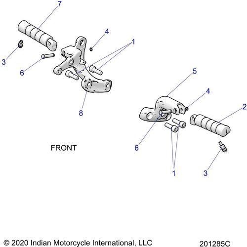 Chassis, Footpegs All Options - 2022 Indian Chief Bobber Dark Horse 116 Schematic-21733 OEM Schematic