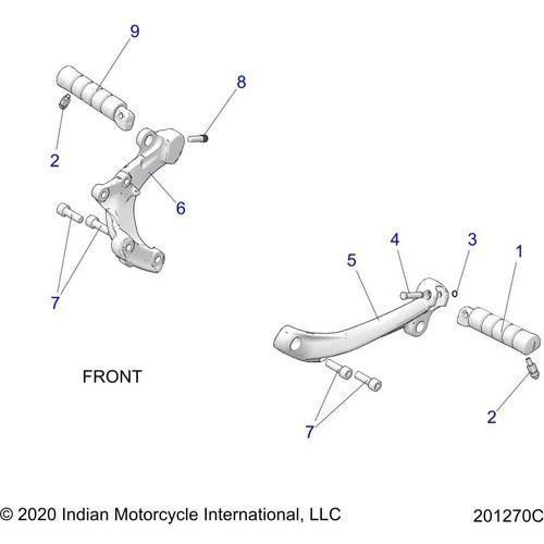 Chassis, Footpegs All Options - 2022 Indian Chief Dark Horse 116 Schematic-21670 OEM Schematic