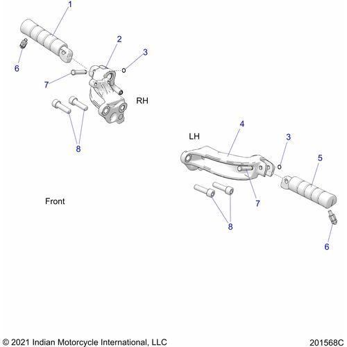 Chassis, Footpegs All Options - 2022 Indian Scout Bobber Sixty Schematic-20611 OEM Schematic