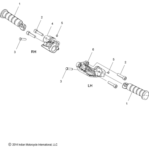 Chassis, Footpegs N17msa00/Msb00 All Options - 2017 Indian Scout 1200 Schematic-27173 OEM Schematic